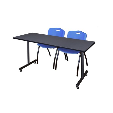 Kobe Rectangle Tables > Training Tables > Kobe Training Table & Chair Sets, 60 W, 24 L, 29 H, Grey MKTRCT6024GY47BE